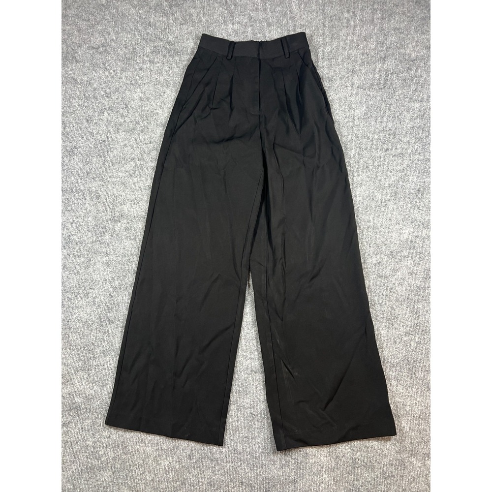 French Connection Harrie Tailored Dress Pants Womens XS Black Pleated High Rise